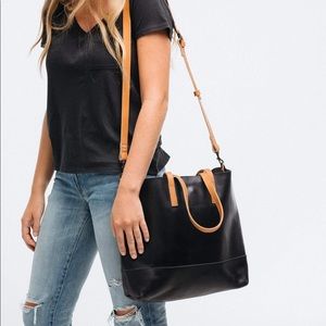 ABLE Abera Crossbody Bag - Tan and Black Leather